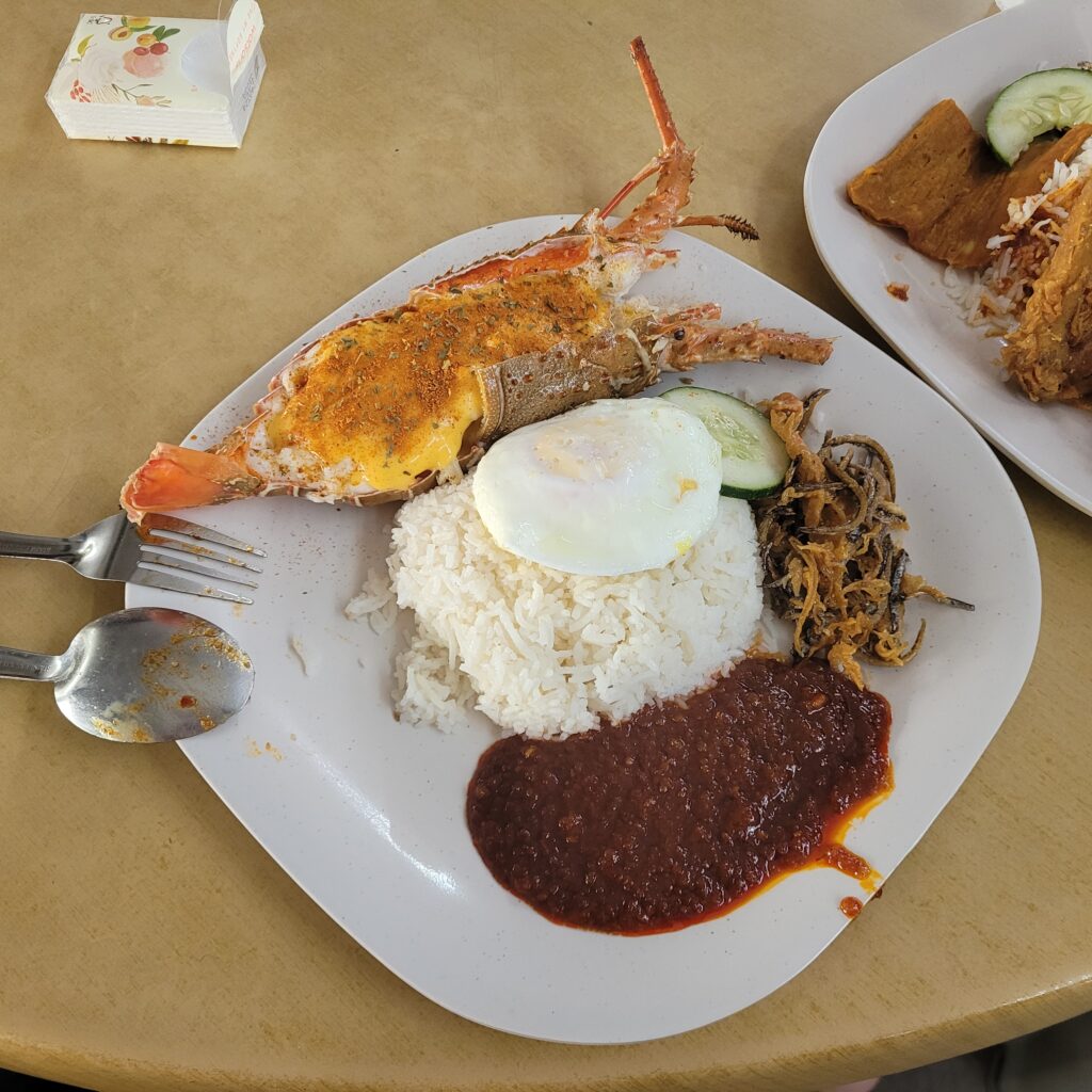 nasi lemak with lobster