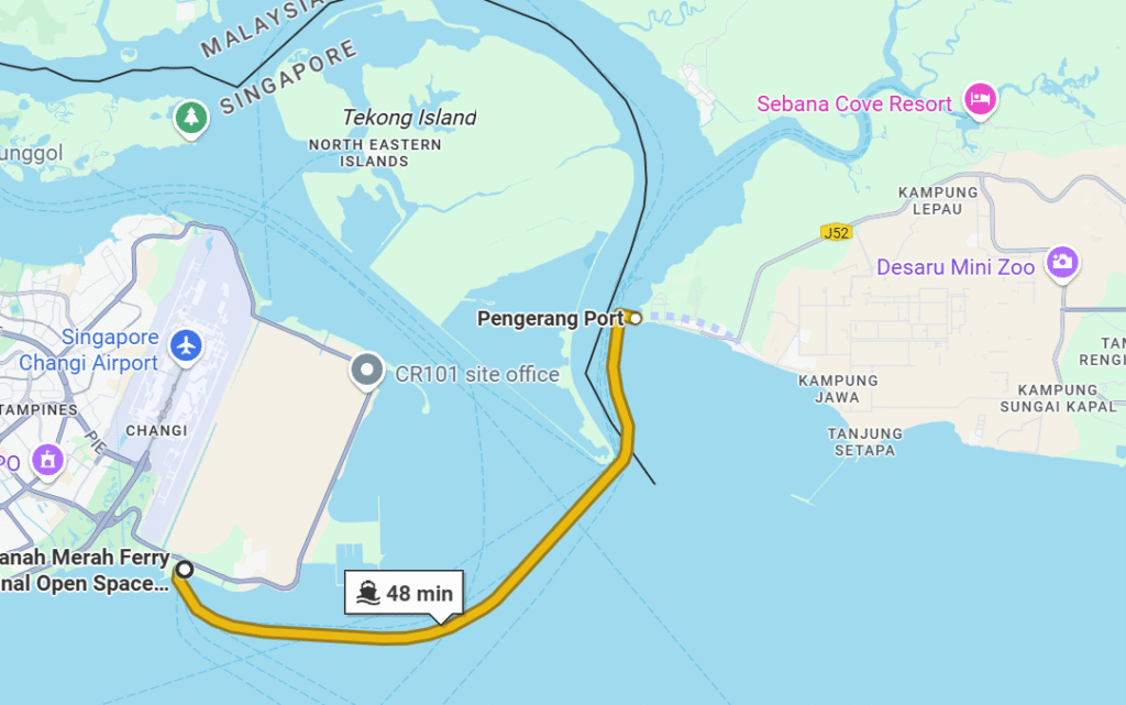 Singapore to Pengerang via ferry